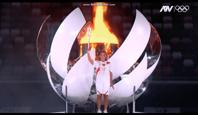 Naomi Osaka fue la encargada de encender la llama olímpica. Fuente: ATV.