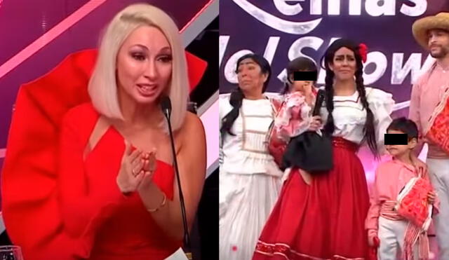‘La Pánfila’ logró tocar el corazón de la jurado de Belén Estévez, con su presentación al ritmo de música peruana. Foto: captura de América TV