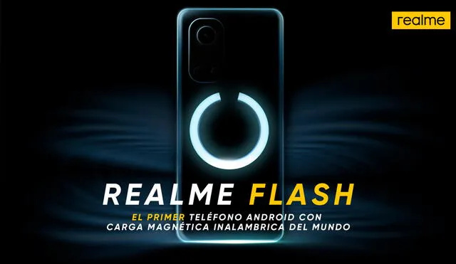 El Realme Flash será el único smartphone de Android compatible con carga inalámbrica magnética. Foto: Realme