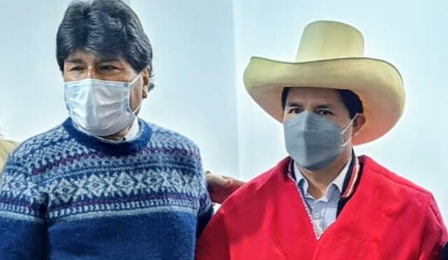 Evo Morales también publicó detalles del encuentro que sostuvo con Pedro Castillo. Foto: Twitter de Evo Morales