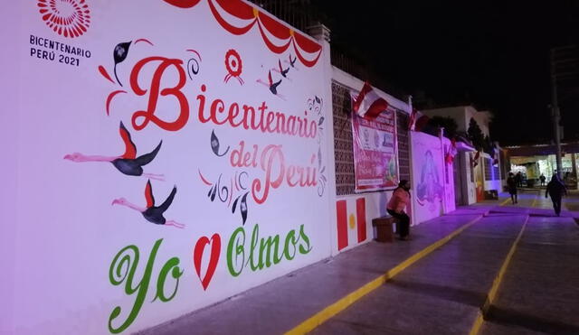 Murales se ubican en la avenida Augusto B. Leguía, al costado de la parroquia. Foto: Municipalidad Distrital de Olmos