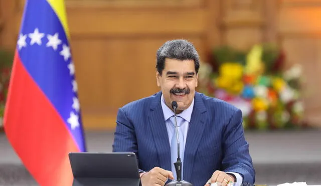 "Le pedimos a Dios las bendiciones para el pueblo del Perú y para el presidente Pedro Castillo", dijo Maduro. Foto: AFP