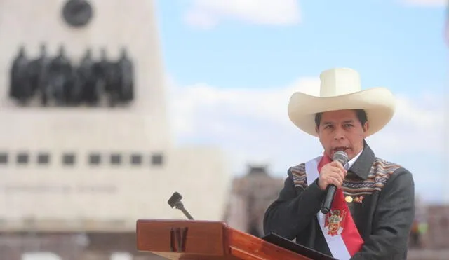 Castillo juró simbólicamente como presidente en Ayacucho. Foto: captura Facebook Tv Perú