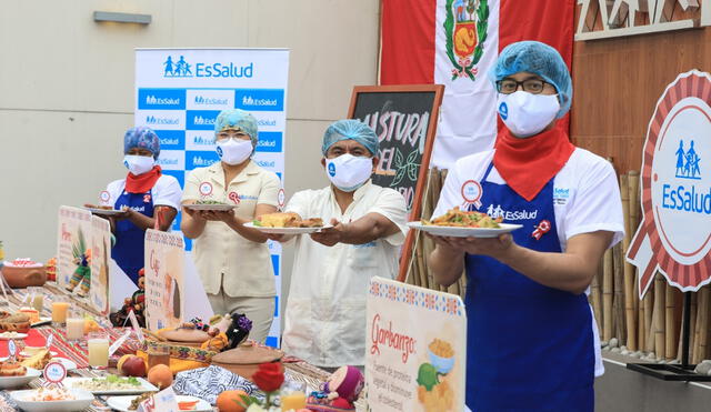 Alimentos oriundos del Perú como el cuy, la anchoveta, la quinua, el camote y camu camu, son los protagonistas de esta ingeniosa presentación. Foto: EsSalud