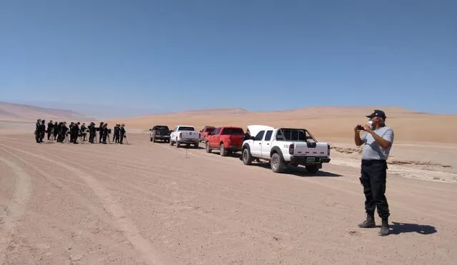 En el desierto de la frontera de Perú con Chile, anteriormente, otros grupos de extranjeros se perdieron. Foto: PNP