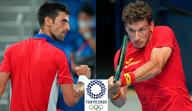 El partido Djokovic vs. Carreño por el bronce de Tokio 2020 se juega este sábado 31 de julio. Foto: composición/AFP