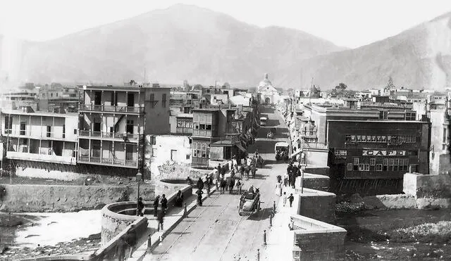 Lima. Vista en perspectiva del Puente de Piedra, 1885. Foto: difusión