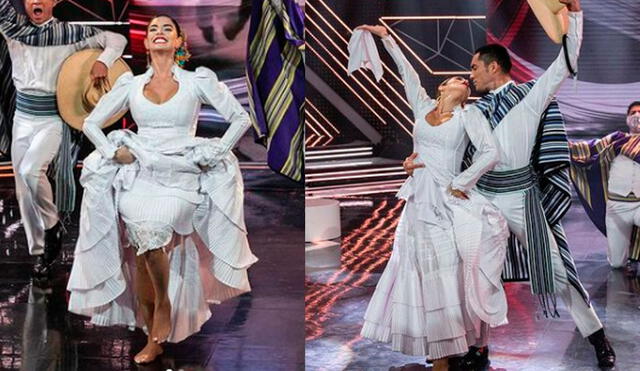 Korina Rivadeneira bailó al ritmo de “La concheperla”, en la sexta gala de Reinas del show. Foto: captura de América TV