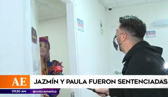Jazmín Pinedo incómoda por su sentencia en Reinas del show. Foto: captura de América TV