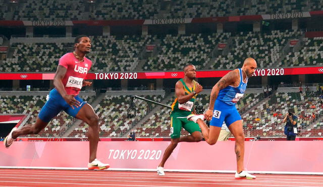 El velocista italiano es el nuevo hombre más rápido en los Juegos Olímpicos tras el retiro de Usain Bolt con un récord europeo de 9.80 segundos. Foto: EFE