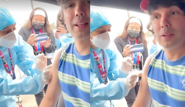El conductor de América compartió con sus seguidores el momento de su inoculación. Foto: Instagram / Bruno Pinasco