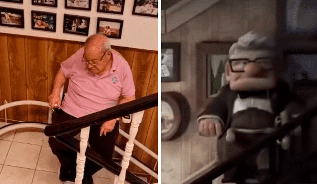 El protagonista del video es un abuelito mexicano que comparte algunas similitudes con el personaje de Disney. Foto: captura de TikTok