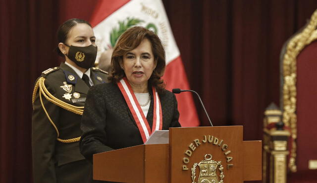 Elvia Barrios es presidenta del Poder Judicial desde enero de 2021. Foto: Antonio Melgarejo/La República