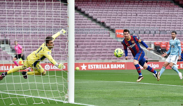 Lionel Messi cierra su etapa en el Barcelona con 30 goles en la temporada 2020-2021 de LaLiga. Foto: AFP