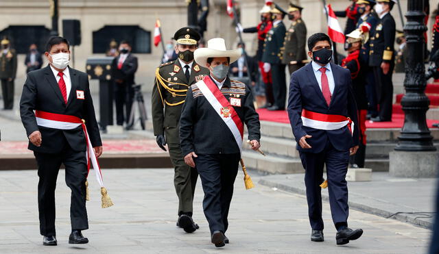 Pedro Castillo resaltó el trabajo de las Fuerzas Armadas y policiales al interior del país. Foto: Presidencia Perú