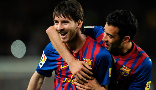 Lionel Messi y Sergio Busquets forman parte del equipo del Barcelona que logró el 'sextete'. Foto: EFE