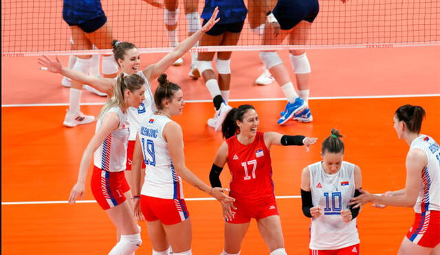 Corea del Sur vs. Serbia se enfrentarán por la presea de bronce en el torneo de vóley femenino de Tokio 2020. Foto: EFE