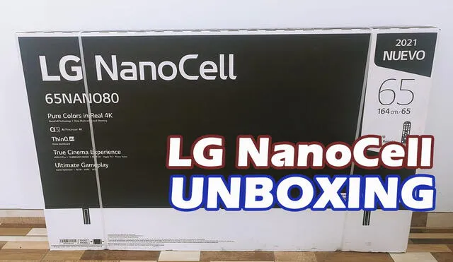 El LG NanoCell de 65 pulgadas viene en una caja de gran tamaño. Foto: Edson Henriquez / La República