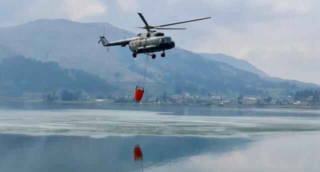 Naves captarán agua de laguna para ayudar a combatir fuego en zonas afectadas. Foto: referencial/La República