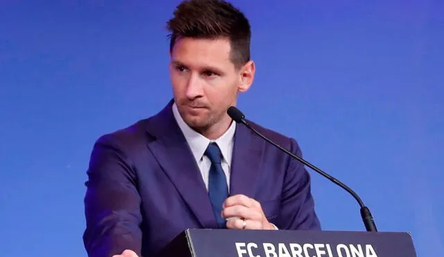 Messi se despidió del Barcelona en conferencia de prensa. Foto: EFE/Andreu Dalmau