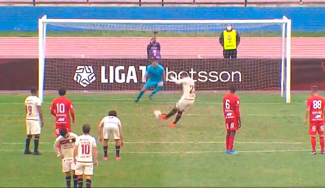 Enzo Gutiérrez marcó su primer gol en la Liga 1, antes solo había celebrado con la camiseta crema en la Libertadores. Foto: captura Gol Perú