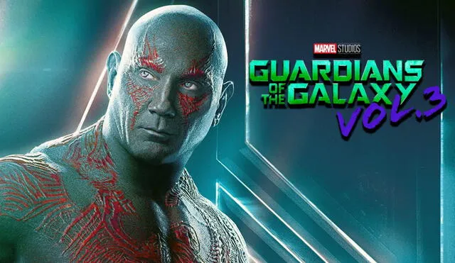Bautista deja a Drax. Será que el personaje muera en la tercera entrega de Guadianes de la Galaxia. Foto: Marvel Studios