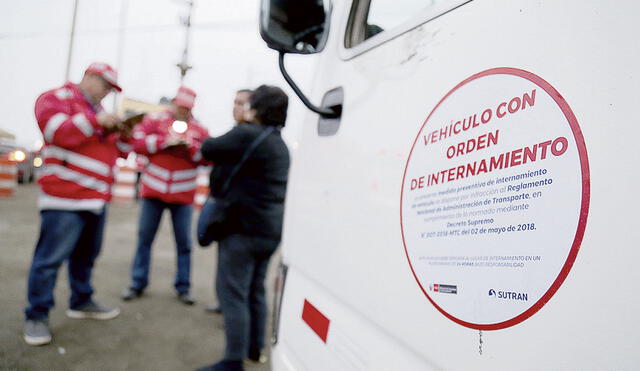 Control. Sutran fiscaliza el transporte en las carreteras. Foto: difusión