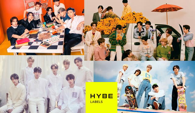 Los artistas prometedores de HYBE Labels: BTS, SEVENTEEN, TXT y ENHYPEN. Foto: composición LR / HYBE