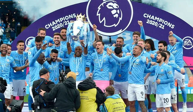 Manchester City se coronó campeón de la Premier League 2020/21. Foto: AFP