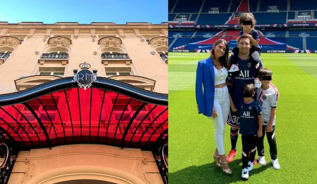 La familia Messi pasa los días en uno de los más lujosos e históricos hoteles de París. Foto: composición Twitter/Invictos, Instagram/leroyalmonceau