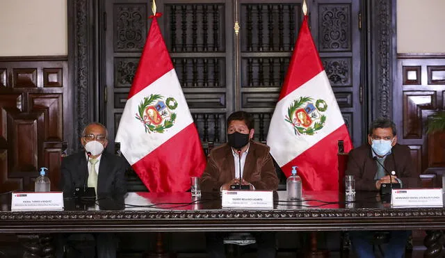 Guido Bellido informó sobre acuerdos asumidos en el Consejo de Ministros. Foto: PCM