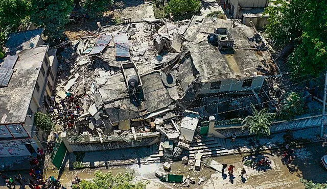 Temblor. Con drones se pudo constatar la gravedad del terremoto que sacudió la nación centroamericana. Foto: EFE