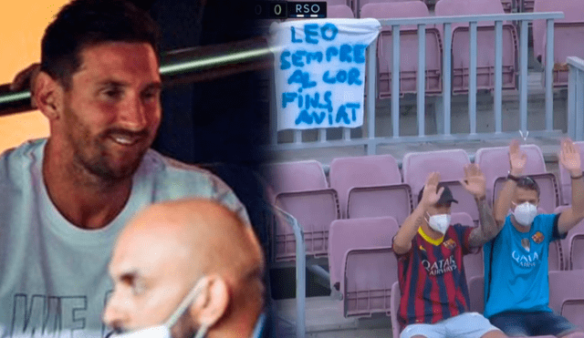 Tibio tributo al argentino Lionel Messi durante el minuto 10 en el partido Barcelona vs Real Sociedad. Foto: captura DirecTV Sports
