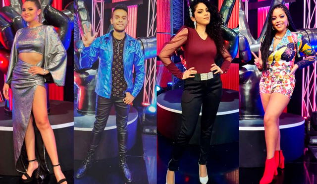 Greace Morales, Jesús Zaez, Oriana Montero y Narda Pumarada fueron eliminados de La voz Perú el sábado 14 de agosto. Foto:
