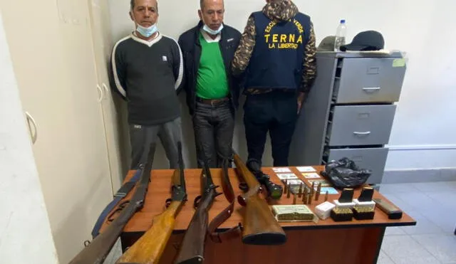 Armas estaban escondidas en una casa del sector Las Pampas de Chairo, en el distrito de Lucma (Gran Chimú). Foto: PNP