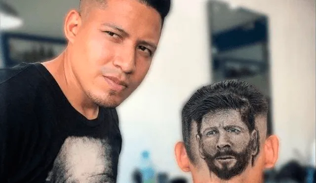 Antonio ha utilizado su habilidad con las tijeras para retratar la cara Messi en la nuca de sus clientes en República Dominicana. Foto: Instagram.