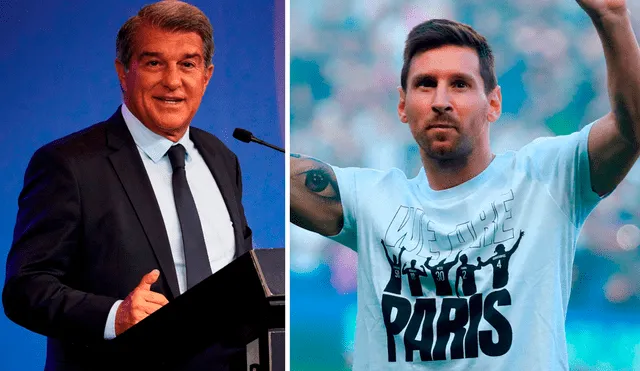 Tras asumir como presidente del Barcelona, Joan Laporta intentó retener a Lionel Messi sin éxito. Foto. EFE