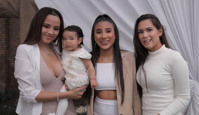 Samahara Lobatón junto a su hija y sus hermanas Melissa y Gianella. Foto: