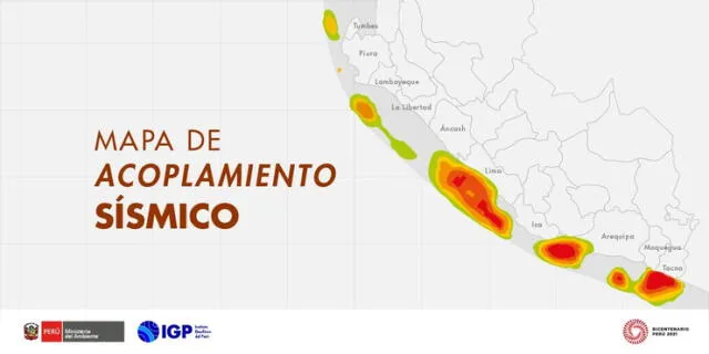 Mapa de Acoplamiento Sísmico en la costa del Perú. Foto: IGP