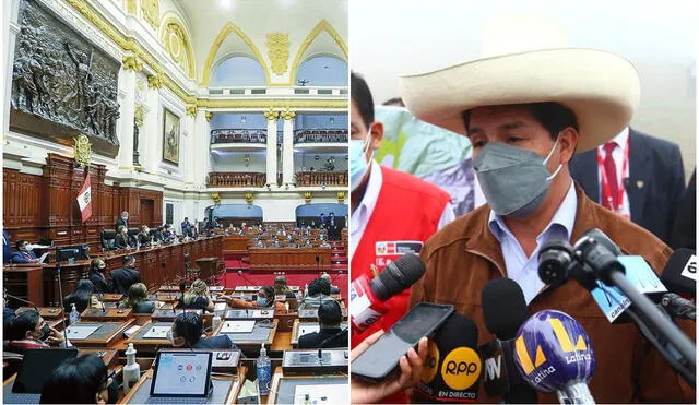 La Representación Nacional aprobó moción sobre Pedro Castillo. Foto: composición/difusión/La República