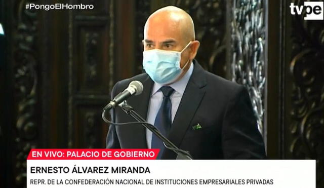 Ernesto Álvarez Miranda, representante de la Confederación Nacional de Instituciones Empresariales Privadas. Foto: captura/TV Perú