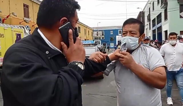 Hampón fue llevado a la comisaría Ayacucho para diligencias del caso. Foto: captura video Noticias Trujillo