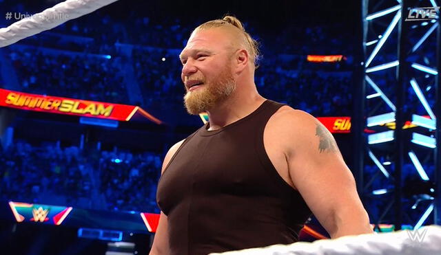 Brock Lesnar regresó a los cuadriláteros y lanzo un reto a Roman Reigns. Foto: Twitter WWE