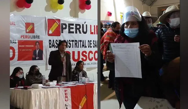 Bases se reunieron este miércoles y luego comenzaron recolección de firmas. Foto: captura de video de Perú Libre Región Cusco