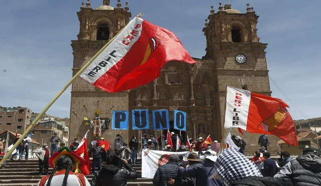 Gremios de Puno convocaron marchas para la tarde. Foto: Juan Carlos Cisneros/La República