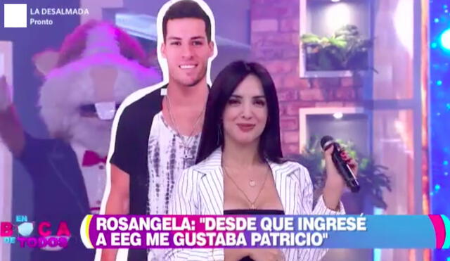 “Podría ser nuestro primer beso, Patricio”, dijo Rosángela Espinoza a las cámaras de En boca de todos. Foto: captura América TV