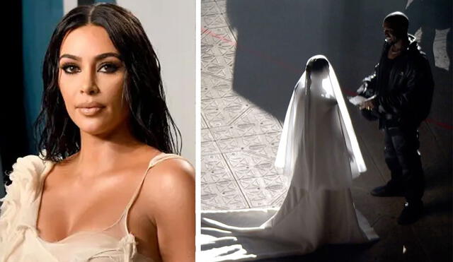 Kim Kardashian lució un vestido de novia de Balenciaga Couture creada por Demna Gvasalia. Foto: Kim Kardashian / Instagram