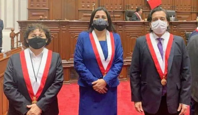 Los tres congresistas del Partido Morado se negaron a darle la confianza al gabinete Bellido. Foto: Twitter Partido Morado