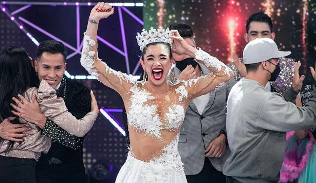 La actriz venezolana gritó por todo lo alto su triunfo en el set de Reinas del show. Foto: difusión
