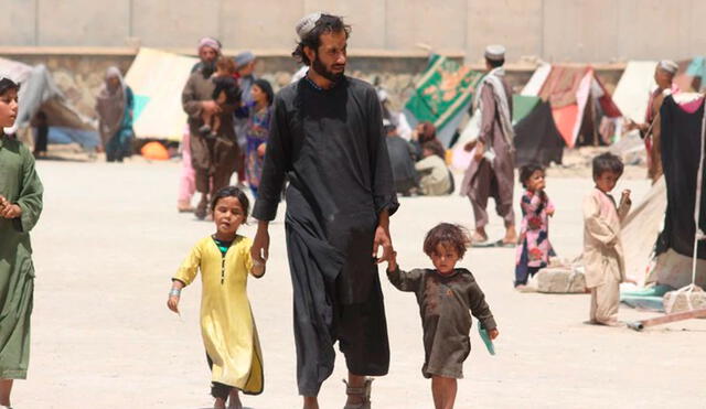 Una familia de desplazados internos en Kandahar, Afganistán. Foto: UNICEF